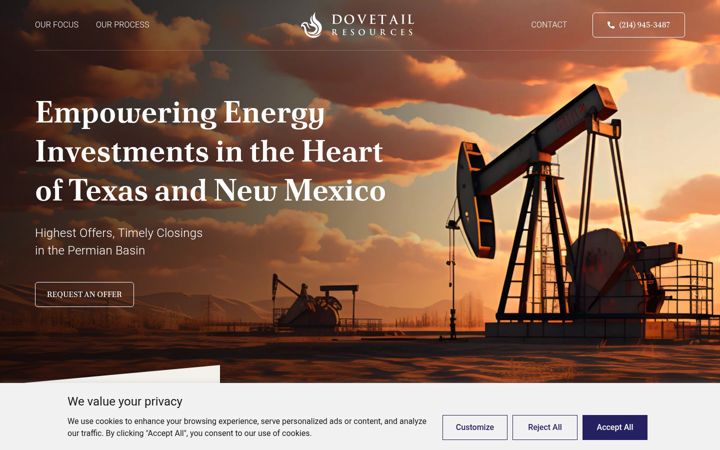 Screenshot of dovetailrp.com