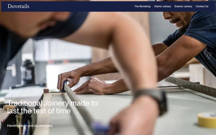 Screenshot of dovetails-joinery.co.uk