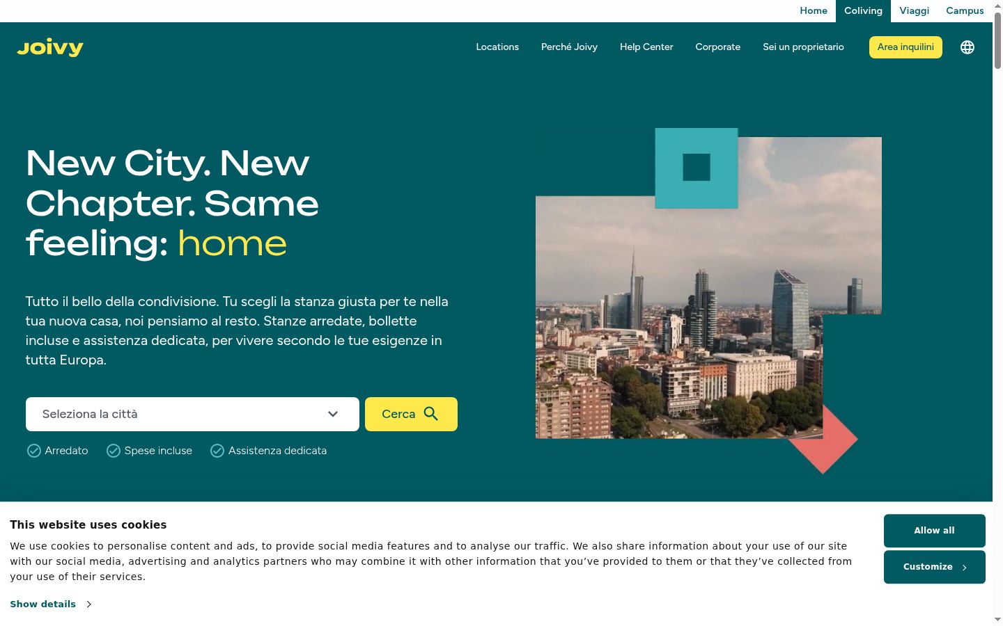 Screenshot of the consent banner shown before any interaction