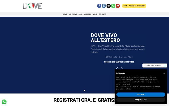 Screenshot of dovevivoallestero.com