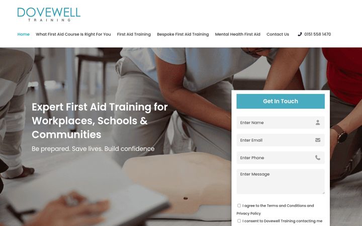 Screenshot of dovewelltraining.com