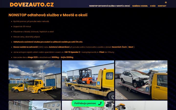 Snímek obrazovky dovezauto.cz