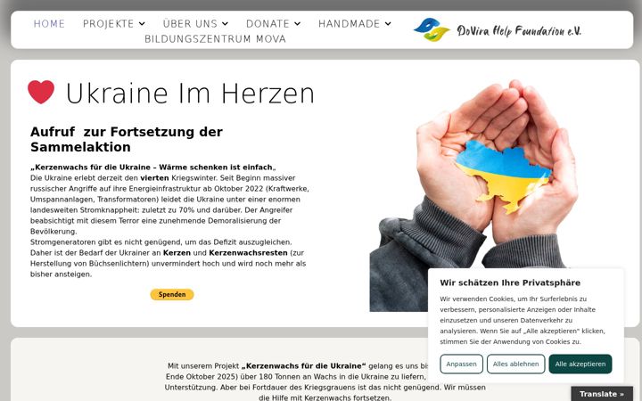 Snímek obrazovky dovira-help.de
