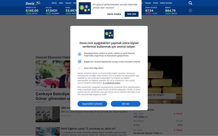 Screenshot di doviz.com