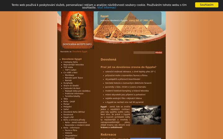 Kuvakaappaus sivustosta dovolena-egypt.info