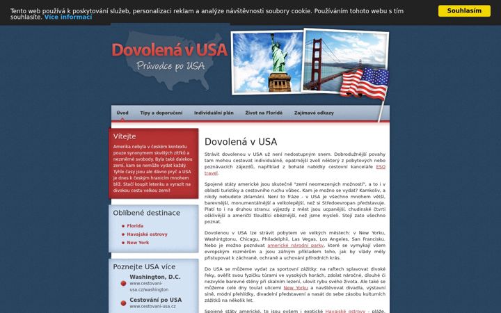 Screenshot von dovolena-v-usa.cz