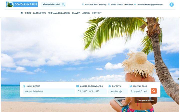 Screenshot of dovolenkaren.com