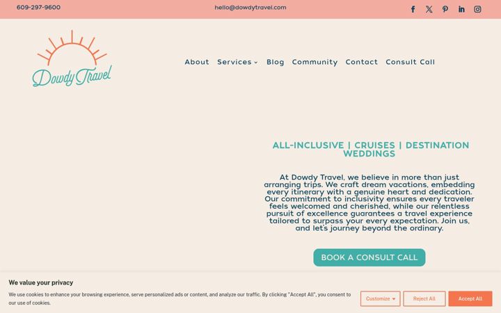 Screenshot of dowdytravel.com