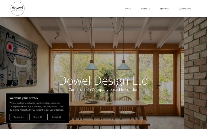 Screenshot of doweldesign.co.uk