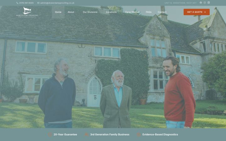 Screenshot of dowerdampproofing.co.uk