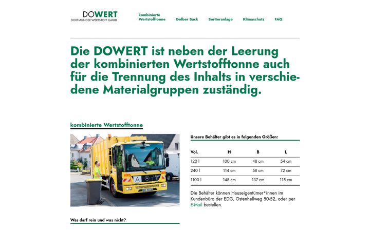Snímek obrazovky dowert.de