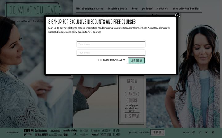 Screenshot of dowhatyouloveforlife.com