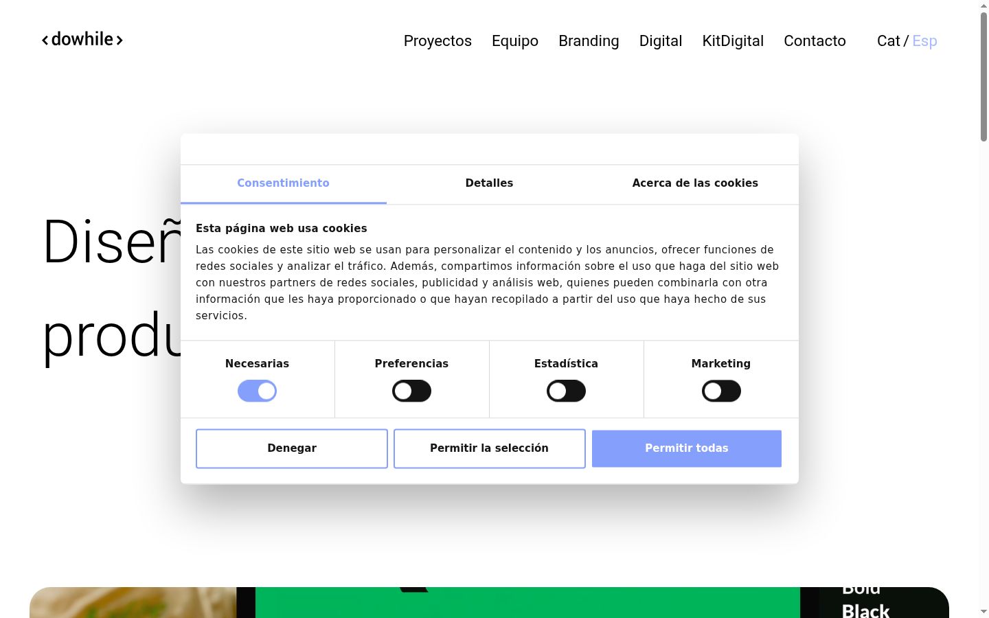 Sutikimo reklamjuostės, rodytos prieš bet kokią sąveiką, ekrano kopija