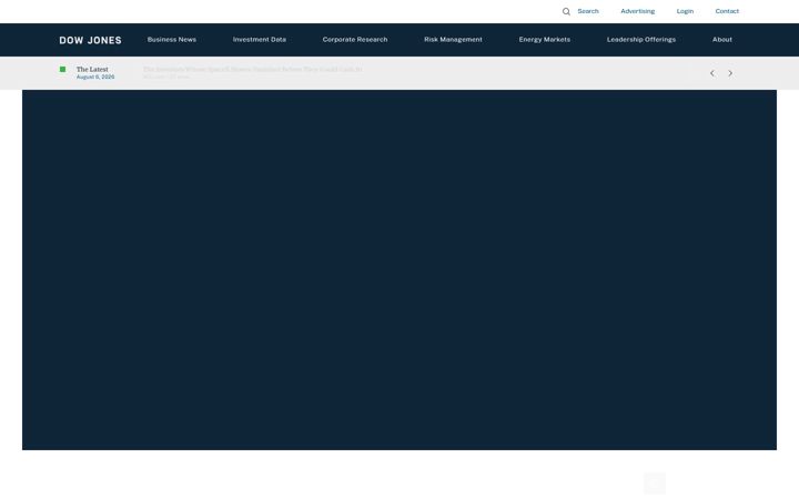 Screenshot of dowjones.com