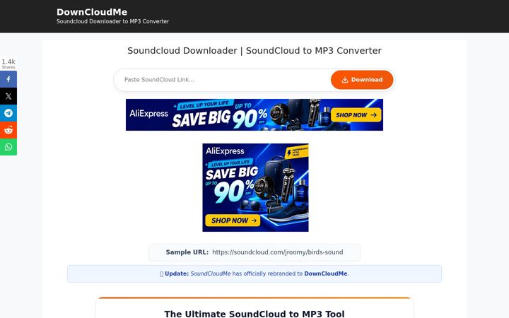Screenshot of downcloudme.com