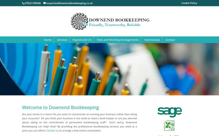 Snímek obrazovky downendbookkeeping.co.uk
