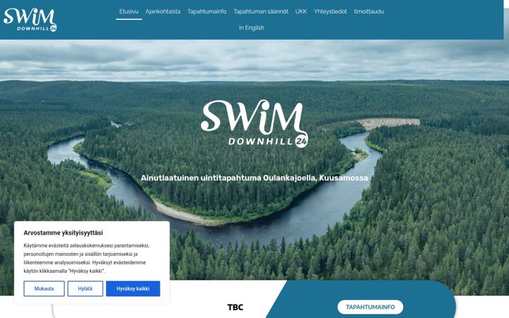 Snímek obrazovky downhillswim.fi