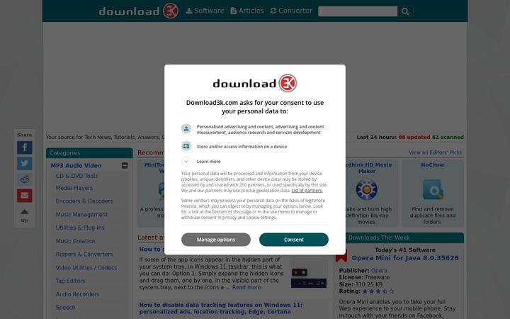 Screenshot of download3k.com