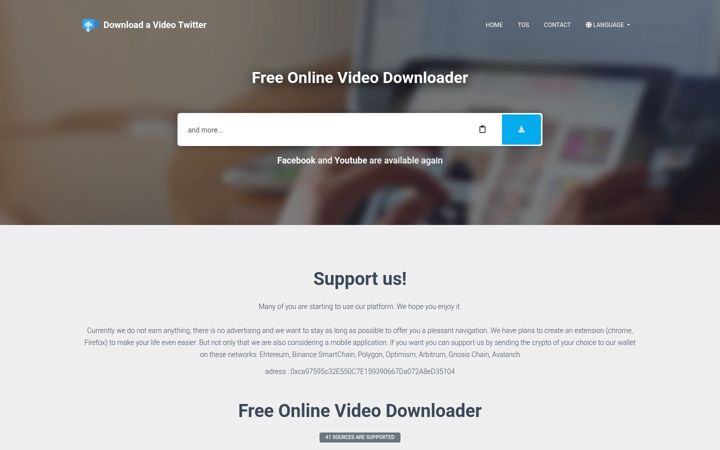 Screenshot of downloadatwittervideo.com