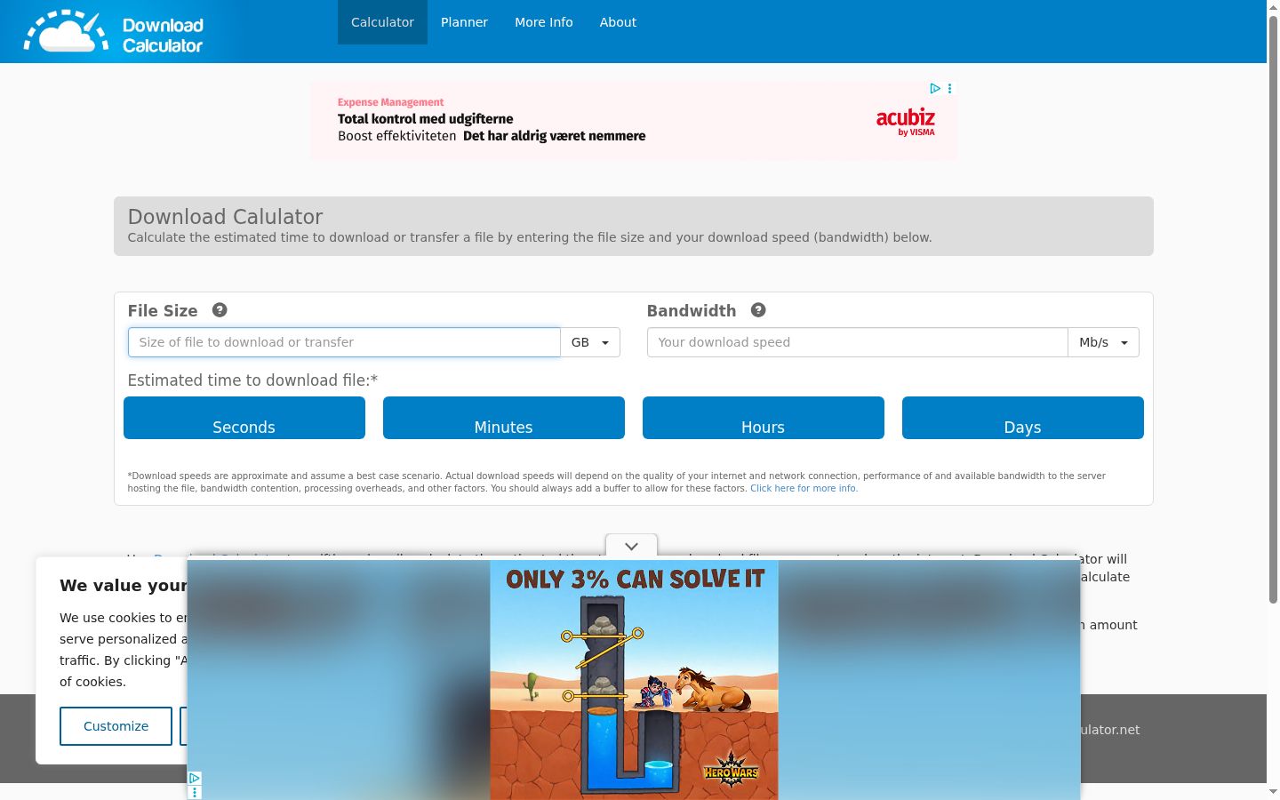Captura de ecrã do banner de consentimento apresentado antes de qualquer interação
