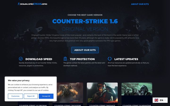 Screenshot of downloadcs16.org
