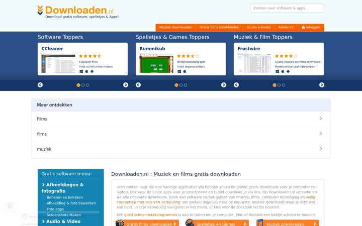 Screenshot of downloaden.nl
