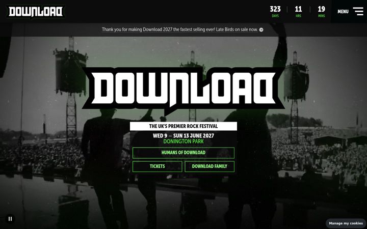 Screenshot of downloadfestival.co.uk