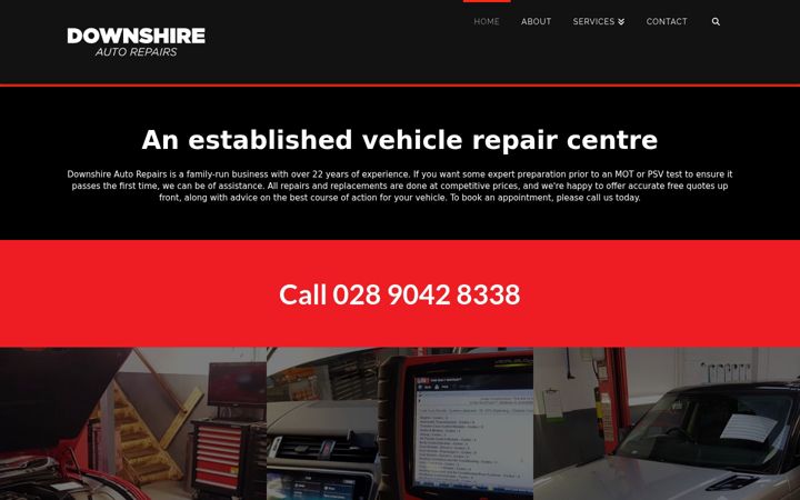 Snímek obrazovky downshireautorepairs.co.uk