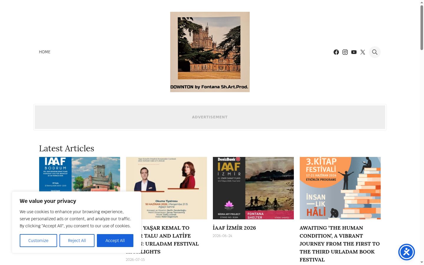 Screenshot del banner di consenso mostrato prima di qualsiasi interazione