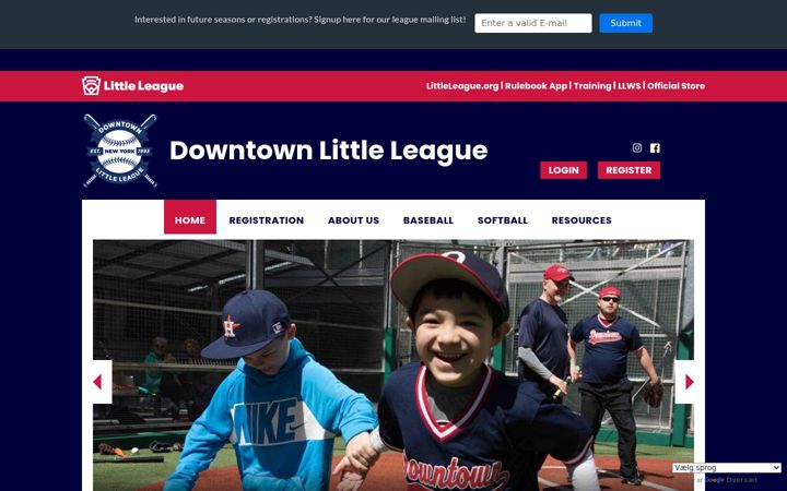 Captură de ecran a downtownlittleleague.org