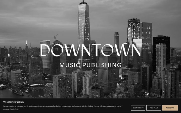 Screenshot of downtownmusicpublishing.com