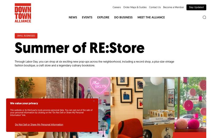 Screenshot of downtownny.com