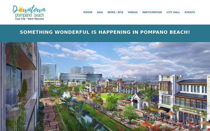 Screenshot of downtownpompanobeach.org