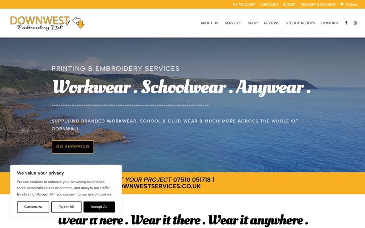 Screenshot of downwestservices.co.uk
