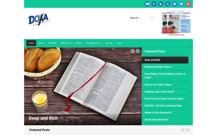 Screenshot di doxamagazine.org