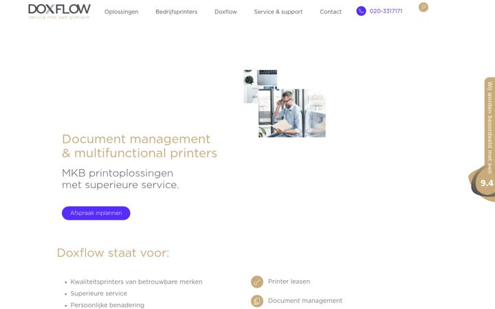 Screenshot of doxflow.nl