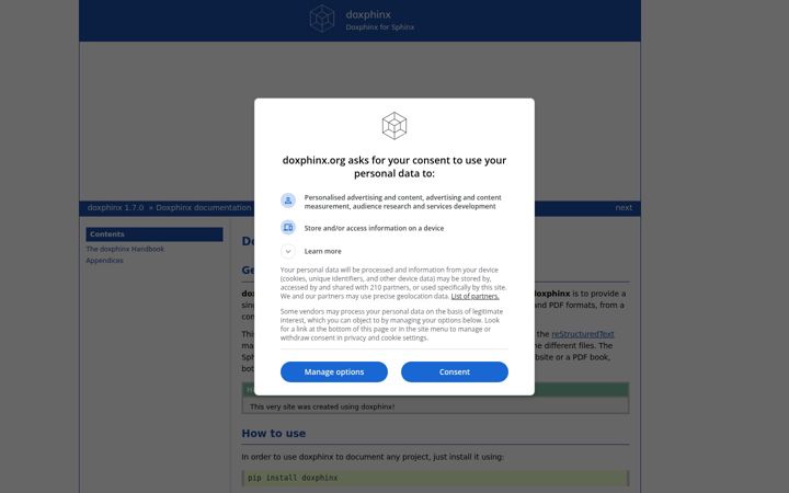 Screenshot of doxphinx.org