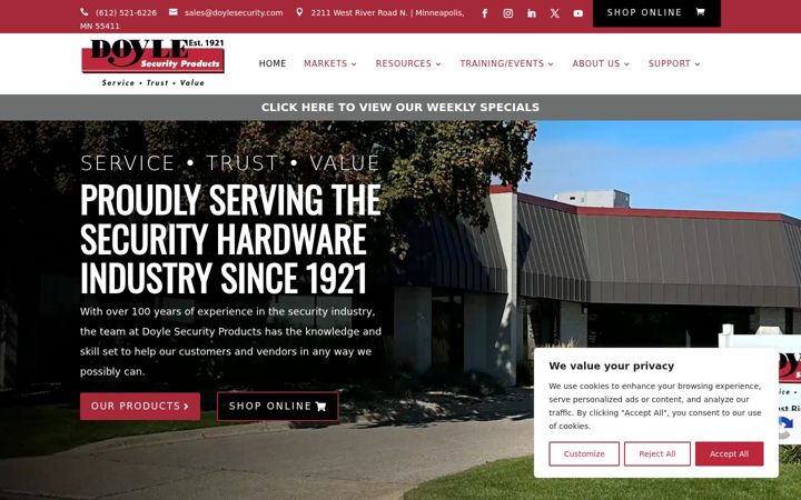 Screenshot of doylesecurity.com