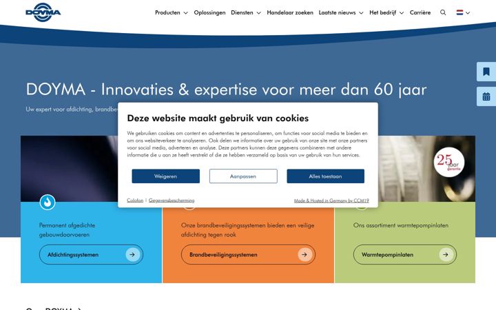 Screenshot of doyma-afdichting.nl