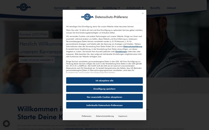Screenshot of doyma-karriere.de