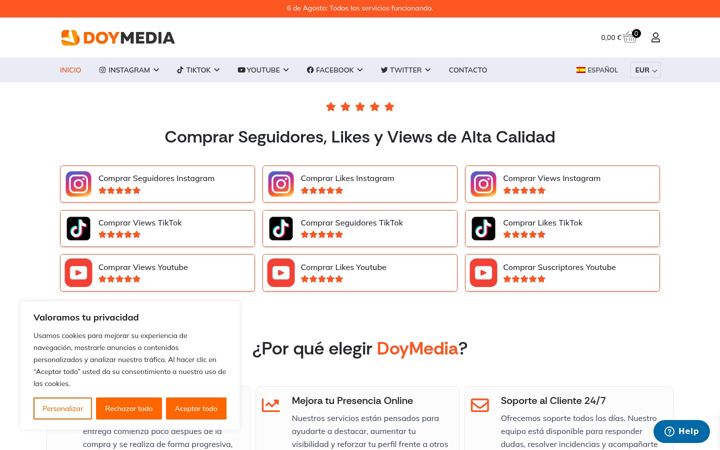 Screenshot of doymedia.com