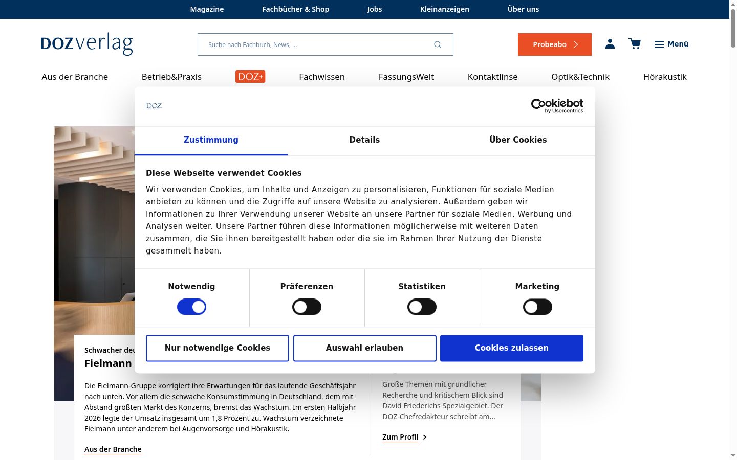 Screenshot van de toestemmingsbanner zoals getoond vóór enige interactie
