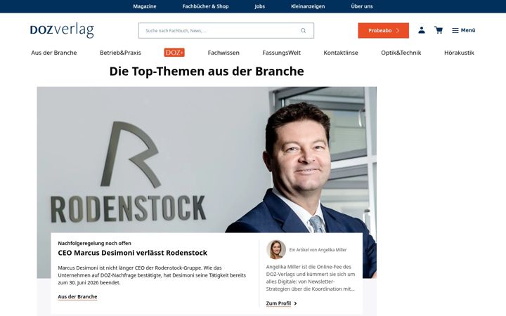 Екранна снимка на doz-verlag.de