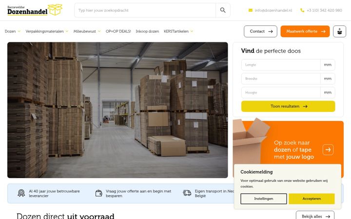 Capture d'écran de dozenhandel.nl