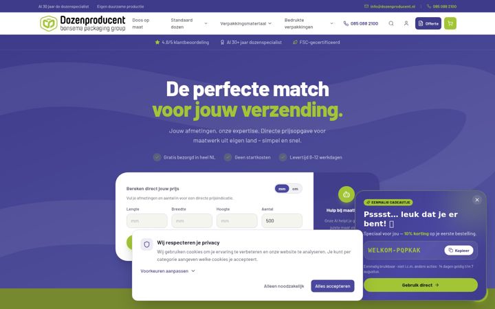 Screenshot of dozenproducent.nl