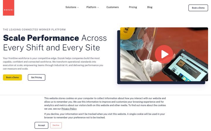 Screenshot of dozuki.com