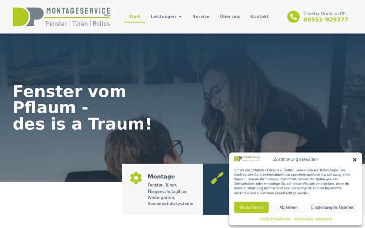 Skærmbillede af dp-montageservice.de