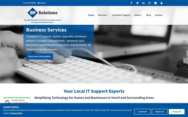 Snímek obrazovky dp-solutions.co.uk