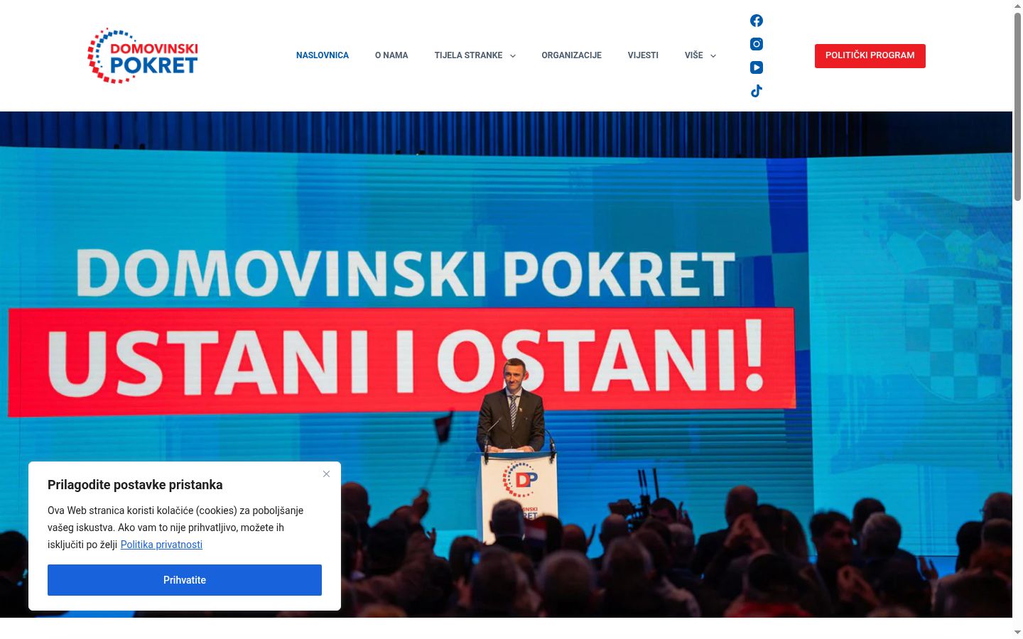 Képernyőkép a bármilyen interakció előtt megjelenő hozzájárulási bannerről