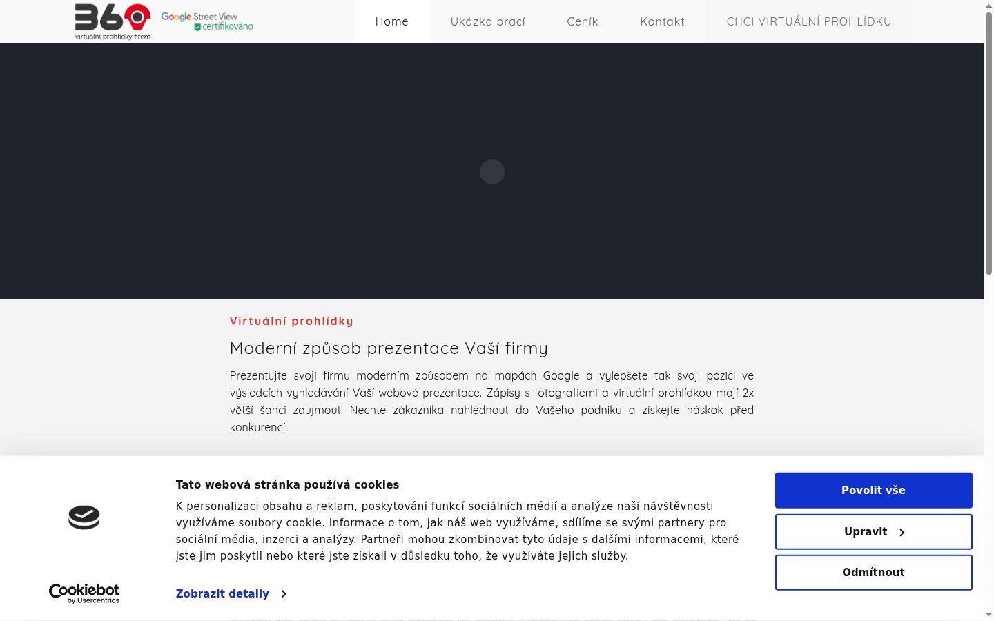 Snímek obrazovky baneru souhlasu zobrazeného před jakoukoli interakcí